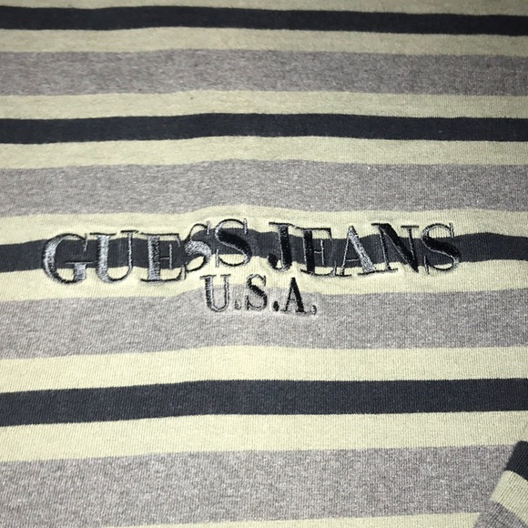 80’s vintage Guess jeans USA striped L/s - Picture 2 of 3